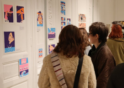 12 octobre / Les auteurices BD et illustrateurices mentoré·es Ludivine Martin, Ambre Bernos, Cheyenne Quévy et Jules Pons exposent leurs travaux en cours